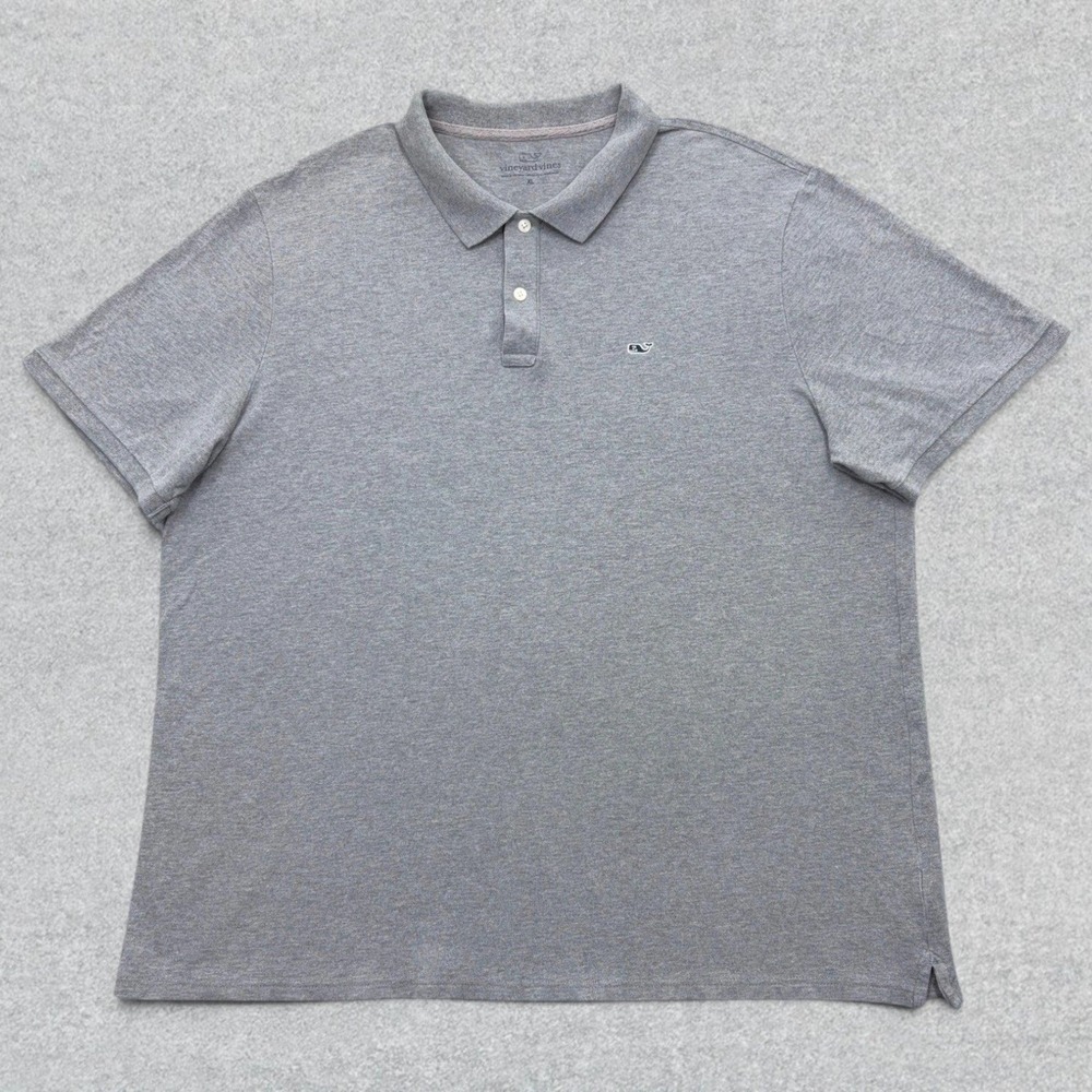 Vineyard Vines Polo Shirt Mens XL Gray Stretch Short Sleeve Logo Preppy Golf